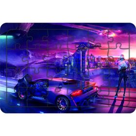 Güven Serigrafi Model 4 Yarış Arabası 24 Parça Ahşap Çocuk Puzzle Yapboz