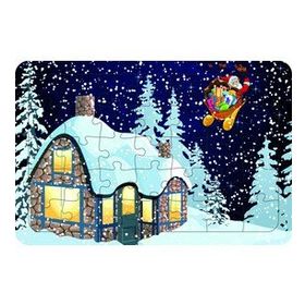 Güven Serigrafi Model 4 Yılbaşı 35 Parça Ahşap Çocuk Puzzle Yapboz
