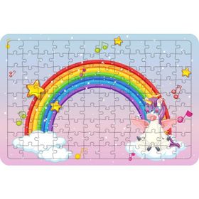 Güven Serigrafi Model 5 Sevimli Unicorn 108 Parça Ahşap Çocuk Puzzle Yapboz