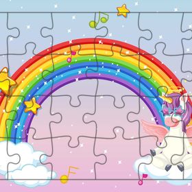 Güven Serigrafi Model 5 Sevimli Unicorn 24 Parça Ahşap Çocuk Puzzle Yapboz