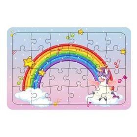 Güven Serigrafi Model 5 Sevimli Unicorn 24 Parça Ahşap Çocuk Puzzle Yapboz