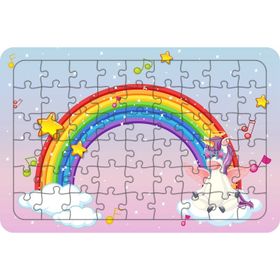 Güven Serigrafi Model 5 Sevimli Unicorn 54 Parça Ahşap Çocuk Puzzle Yapboz