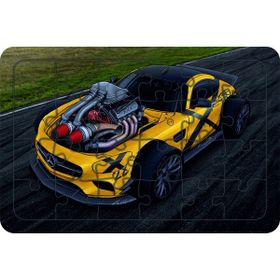 Güven Serigrafi Model 5 Yarış Arabası 24 Parça Ahşap Çocuk Puzzle Yapboz
