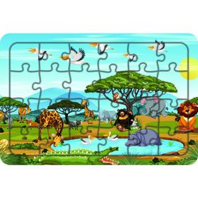 Güven Serigrafi Model 8 Hayvanlar 24 Parça Ahşap Çocuk Puzzle Yapboz