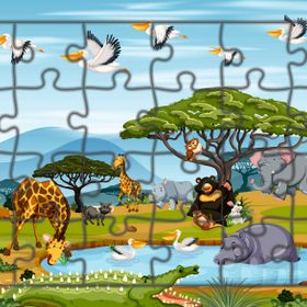 Güven Serigrafi Model 8 Hayvanlar 24 Parça Ahşap Çocuk Puzzle Yapboz