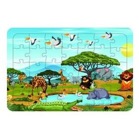 Güven Serigrafi Model 8 Hayvanlar 35 Parça Ahşap Çocuk Puzzle Yapboz