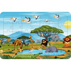 Güven Serigrafi Model 8 Hayvanlar 35 Parça Ahşap Çocuk Puzzle Yapboz