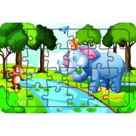 Güven Serigrafi Model 9 Hayvanlar 24 Parça Ahşap Çocuk Puzzle Yapboz
