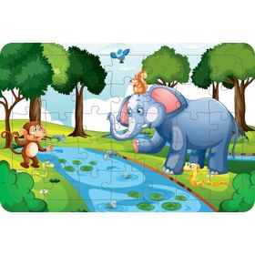 Güven Serigrafi Model 9 Hayvanlar 35 Parça Ahşap Çocuk Puzzle Yapboz