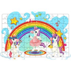 Güven Serigrafi Müzisyen Unicornlar 108 Parça 29,5 x 39,5 cm Ahşap Çocuk Puzzle Yapboz