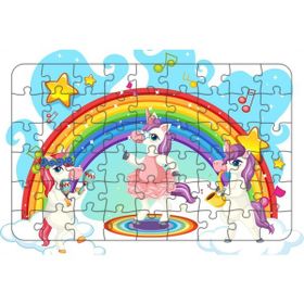 Güven Serigrafi Müzisyen Unicornlar 54 Parça 19,5 x 29,5 cm Ahşap Çocuk Puzzle Yapboz