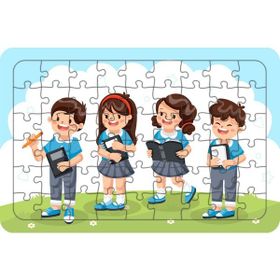 Güven Serigrafi Okula Gidiyoruz 54 Parça Ahşap Çocuk Puzzle Yapboz