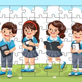Güven Serigrafi Okula Gidiyoruz 54 Parça Ahşap Çocuk Puzzle Yapboz