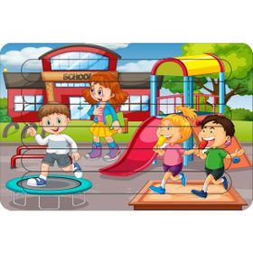 Güven Serigrafi Okuldaki Çocuklar Çubuk Ahşap Çocuk Puzzle Yapboz