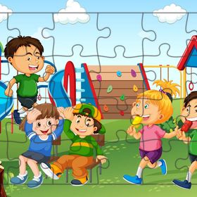 Güven Serigrafi Parktaki Çocuklar 24 Parça Ahşap Çocuk Puzzle Yapboz