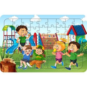 Güven Serigrafi Parktaki Çocuklar 54 Parça 19,5 x 29,5 cm Ahşap Çocuk Puzzle Yapboz