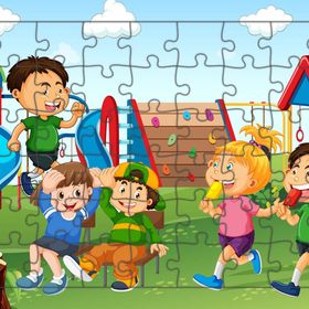 Güven Serigrafi Parktaki Çocuklar 54 Parça 19,5 x 29,5 cm Ahşap Çocuk Puzzle Yapboz