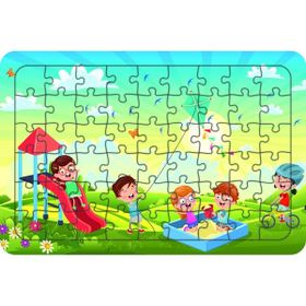 Güven Serigrafi Parktaki Çocuklar Model 1 54 Parça 19,5 x 29,5 cm Ahşap Çocuk Puzzle Yapboz