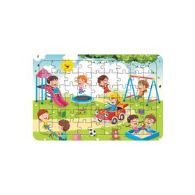 Güven Serigrafi Parktaki Çocuklar Model 1 54 Parça 19,5 x 29,5 cm Ahşap Çocuk Puzzle Yapboz