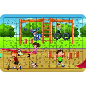 Güven Serigrafi Parktaki Çocuklar Model 2 108 Parça 29 x 39 cm Ahşap Çocuk Puzzle Yapboz