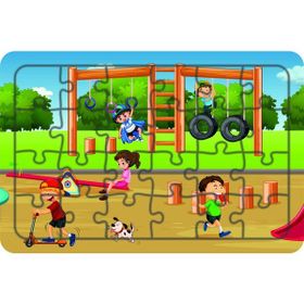 Güven Serigrafi Parktaki Çocuklar Model 2 24 Parça 19,5 x 29,5 cm Ahşap Çocuk Puzzle Yapboz