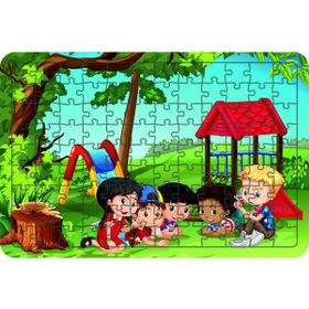 Güven Serigrafi Parktaki Çocuklar Model 3 108 Parça 29 x 39 cm Ahşap Çocuk Puzzle Yapboz