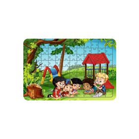 Güven Serigrafi Parktaki Çocuklar Model 3 108 Parça 29 x 39 cm Ahşap Çocuk Puzzle Yapboz