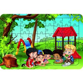 Güven Serigrafi Parktaki Çocuklar Model 3 54 Parça 19,5 x 29,5 cm Ahşap Çocuk Puzzle Yapboz