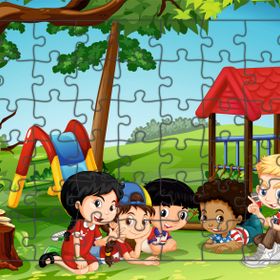 Güven Serigrafi Parktaki Çocuklar Model 3 54 Parça 19,5 x 29,5 cm Ahşap Çocuk Puzzle Yapboz
