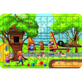 Güven Serigrafi Parktaki Çocuklar Model 4 108 Parça 29 x 39 cm Ahşap Çocuk Puzzle Yapboz