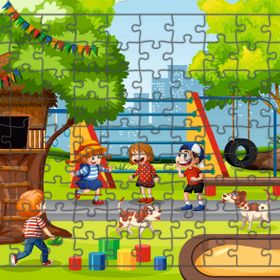 Güven Serigrafi Parktaki Çocuklar Model 4 108 Parça 29 x 39 cm Ahşap Çocuk Puzzle Yapboz