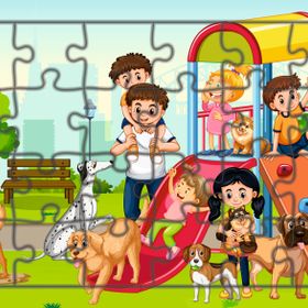 Güven Serigrafi Parktaki Çocuklar Model 5 24 Parça 19,5 x 29,5 cm Ahşap Çocuk Puzzle Yapboz