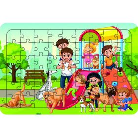 Güven Serigrafi Parktaki Çocuklar Model 5 54 Parça 19,5 x 29,5 cm Ahşap Çocuk Puzzle Yapboz