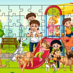 Güven Serigrafi Parktaki Çocuklar Model 5 54 Parça 19,5 x 29,5 cm Ahşap Çocuk Puzzle Yapboz