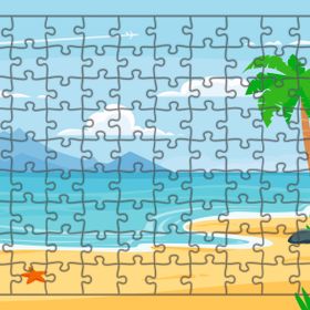 Güven Serigrafi Plaj 108 Parça Ahşap Çocuk Puzzle Yapboz