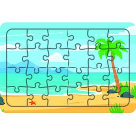 Güven Serigrafi Plaj 24 Parça Ahşap Çocuk Puzzle Yapboz