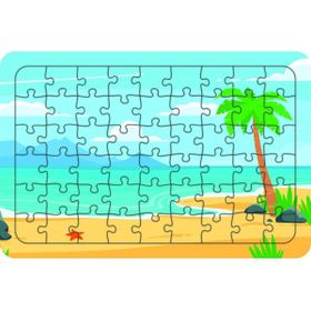 Güven Serigrafi Plaj 54 Parça Ahşap Çocuk Puzzle Yapboz