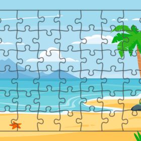 Güven Serigrafi Plaj 54 Parça Ahşap Çocuk Puzzle Yapboz