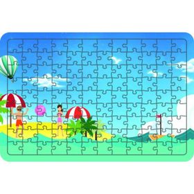 Güven Serigrafi Plajdaki Insanlar 108 Parça Ahşap Çocuk Puzzle Yapboz