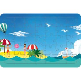 Güven Serigrafi Plajdaki Insanlar 35 Parça Ahşap Çocuk Puzzle Yapboz