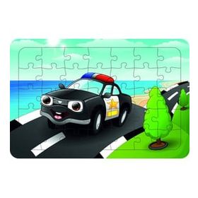 Güven Serigrafi Polis Arabası 35 Parça Ahşap Çocuk Puzzle Yapboz