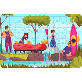 Güven Serigrafi Rafting Zamanı 108 Parça Ahşap Çocuk Puzzle Yapboz