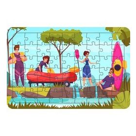 Güven Serigrafi Rafting Zamanı 54 Parça Ahşap Çocuk Puzzle Yapboz