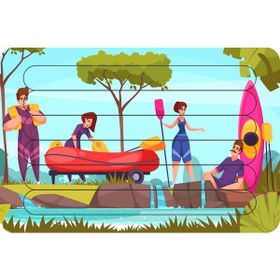 Güven Serigrafi Rafting Zamanı Çubuk Ahşap Çocuk Puzzle Yapboz