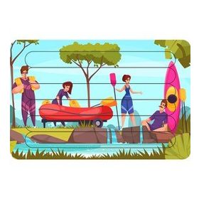 Güven Serigrafi Rafting Zamanı Çubuk Ahşap Çocuk Puzzle Yapboz