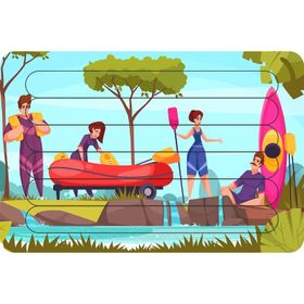 Güven Serigrafi Rafting Zamanı Çubuk Ahşap Çocuk Puzzle Yapboz