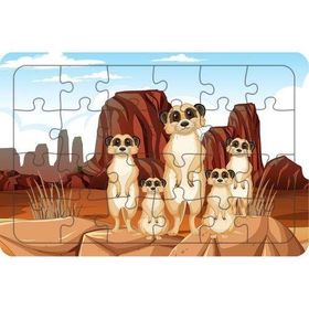 Güven Serigrafi Rakunlar 24 Parça Ahşap Çocuk Puzzle Yapboz