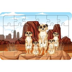Güven Serigrafi Rakunlar 24 Parça Ahşap Çocuk Puzzle Yapboz