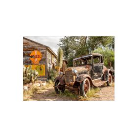 Güven Serigrafi Route 66 Car 1000 Parça Ahşap Puzzle Yapboz