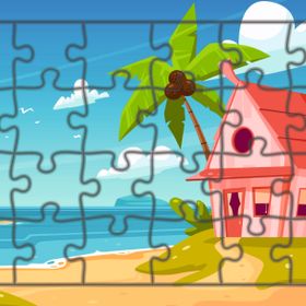 Güven Serigrafi Sahil Evi 24 Parça Ahşap Çocuk Puzzle Yapboz